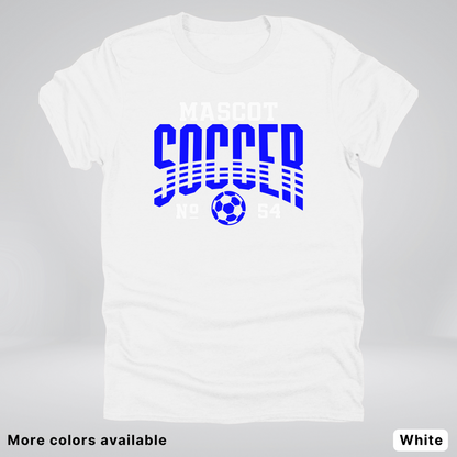 Custom Mascot & Number – Blue Design 02 - Soccer T-Shirt