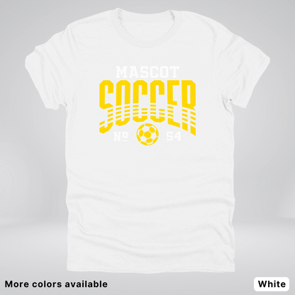 Custom Mascot & Number – Gold Design 04 - Soccer T-Shirt