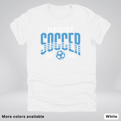 Custom Mascot & Number – Light Blue Design 10 - Soccer T-Shirt