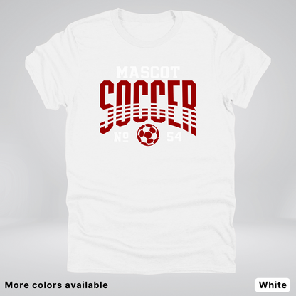 Custom Mascot & Number – Maroon Design 11 - Soccer T-Shirt