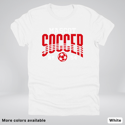 Custom Mascot & Number – Red Design 05 - Soccer T-Shirt
