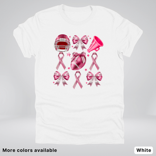 Coquette Glitter Bows and Football - T-Shirt