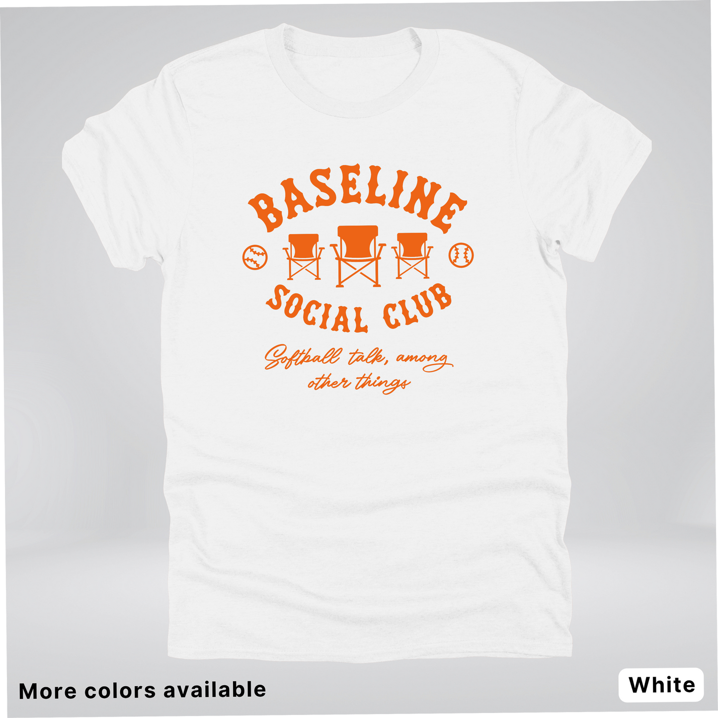 Baseline Social Club Softball – Orange Design - T-Shirt