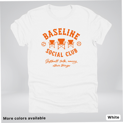 Baseline Social Club Softball – Orange Design - T-Shirt