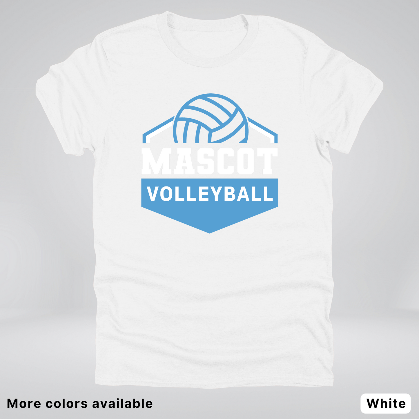 Custom Mascot – Light Blue - Volleyball Design 68 - T-Shirt