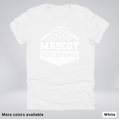 Custom Mascot - White - Volleyball Design 60 - T-Shirt