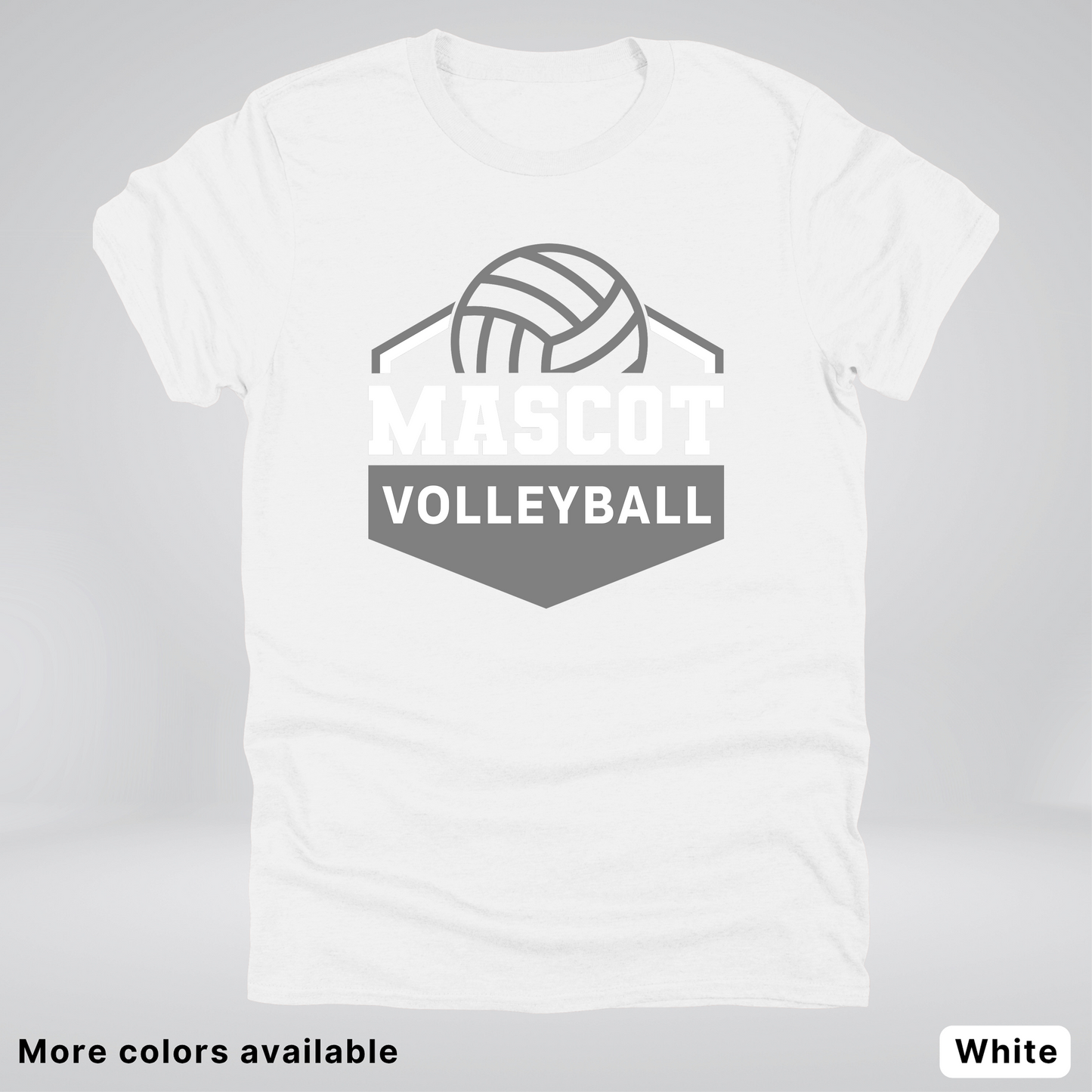 Custom Mascot - Gray - Volleyball Design 61 - T-Shirt