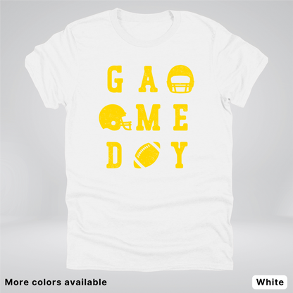 Game Day Football 3 x 3 - Gold Design - T-Shirt