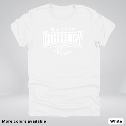 Custom Mascot & Name – White Design – Cross Country 02 - T-Shirt