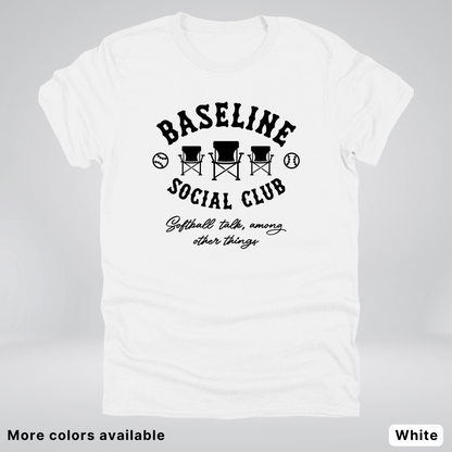 Baseline Social Club Softball – Black Design - T-Shirt