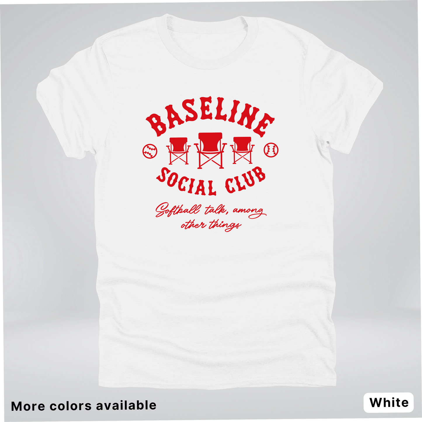 Baseline Social Club Softball – Red Design - T-Shirt