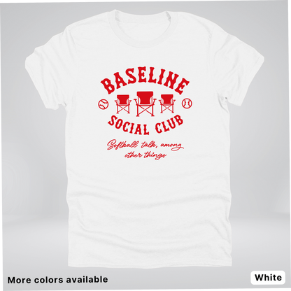 Baseline Social Club Softball – Red Design - T-Shirt