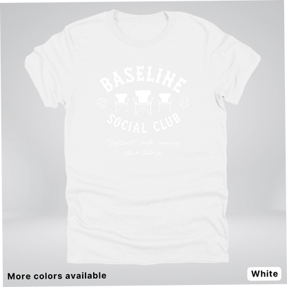 Baseline Social Club Softball – White Design – T-Shirt