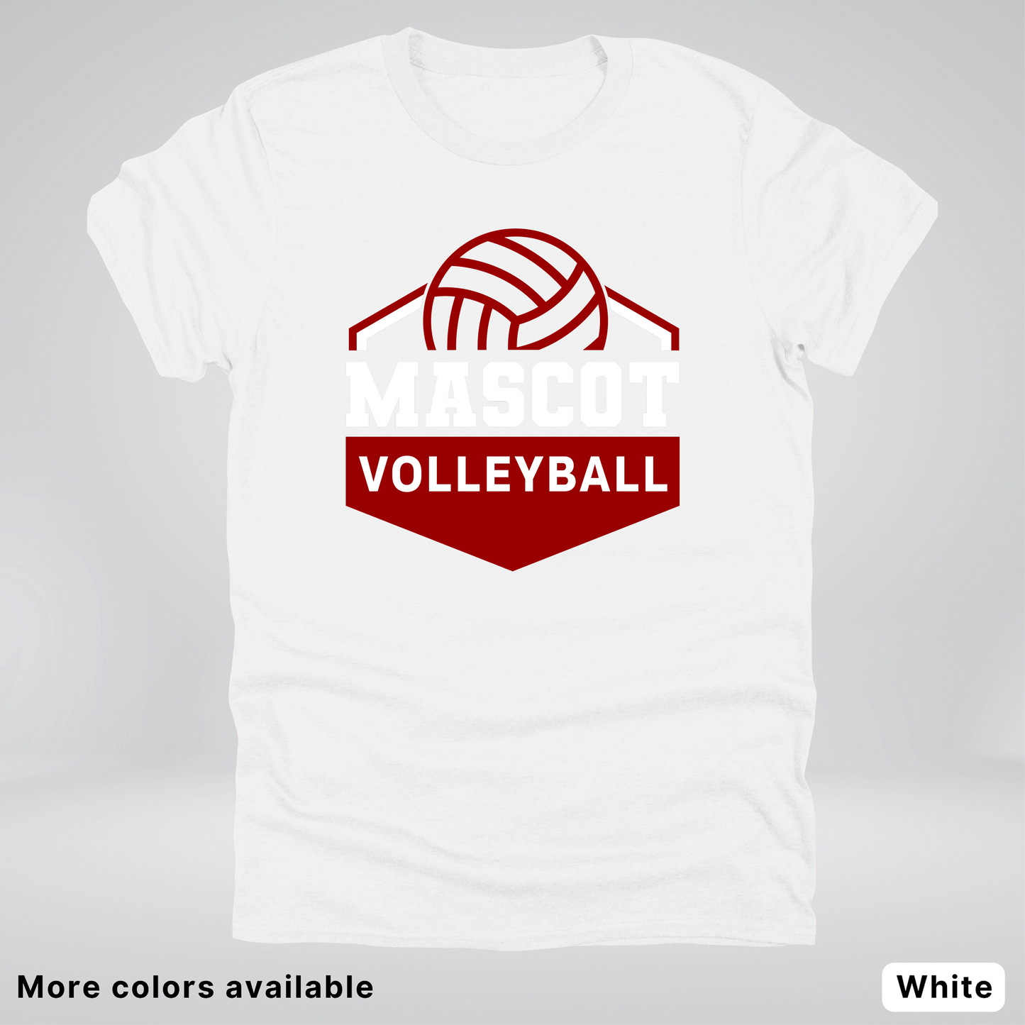 Custom Mascot - Maroon - Volleyball Design 69 - T-Shirt
