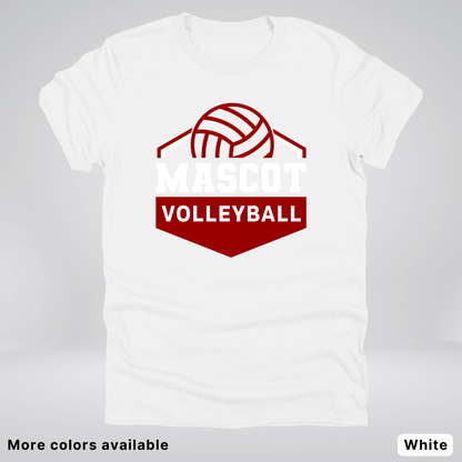 Custom Mascot - Maroon - Volleyball Design 69 - T-Shirt