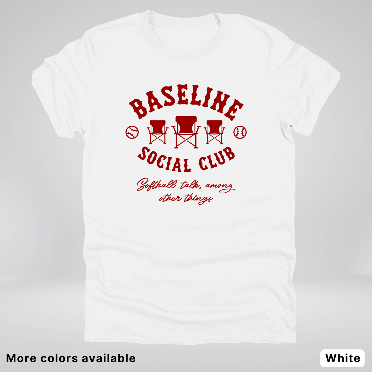 Baseline Social Club Softball – Maroon Design - T-Shirt