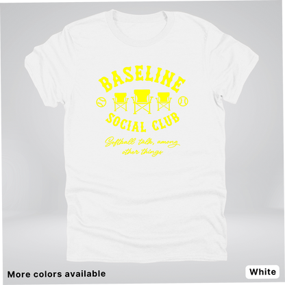 Baseline Social Club Softball – Yellow Design - T-Shirt