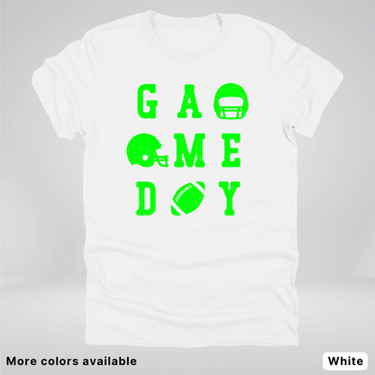 Game Day Football 3 x 3 - Green Design - T-Shirt