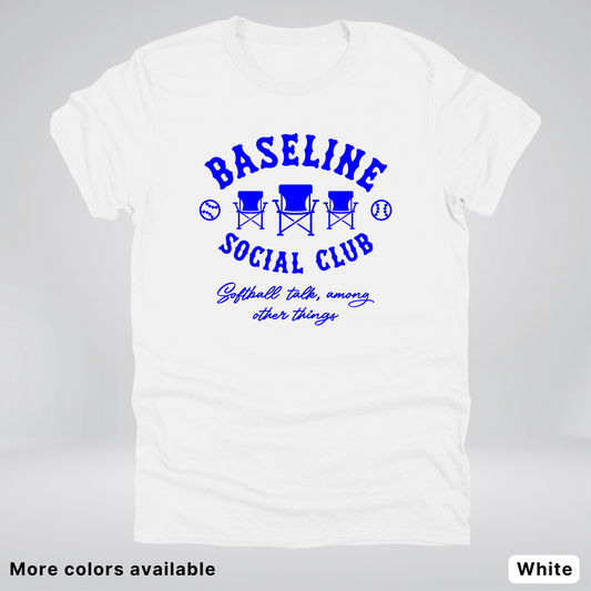 Baseline Social Club Softball – Blue Design - T-Shirt