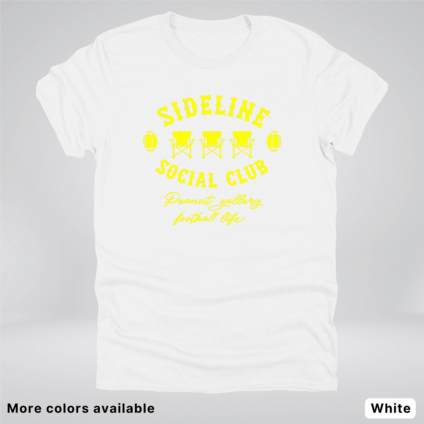 Sideline Social Club Peanut Gallery Football Life - Yellow Design - T-Shirt