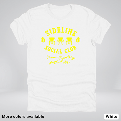 Sideline Social Club Peanut Gallery Football Life - Yellow Design - T-Shirt