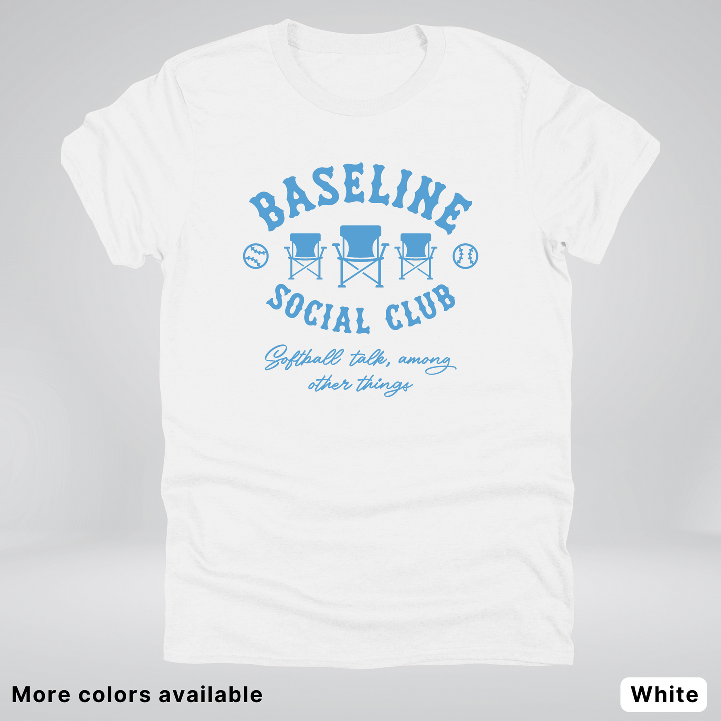 Baseline Social Club Softball – Light Blue Design - T-Shirt