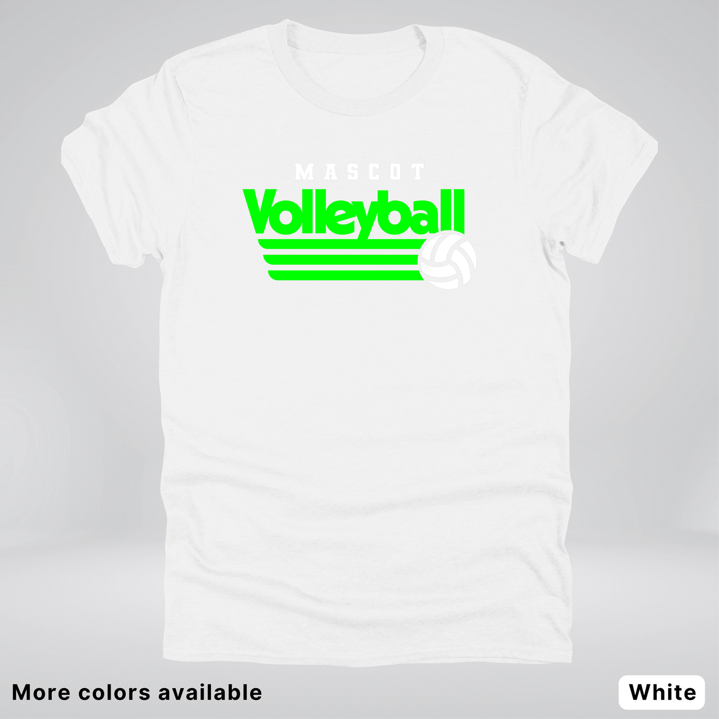Custom Mascot - Green - Volleyball Design 55 - T-Shirt
