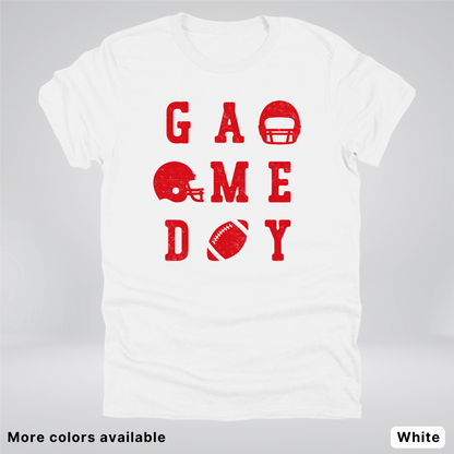 Game Day Football 3 x 3 - Red Design - T-Shirt