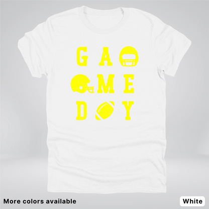 Game Day Football 3 x 3 - Yellow Design - T-Shirt