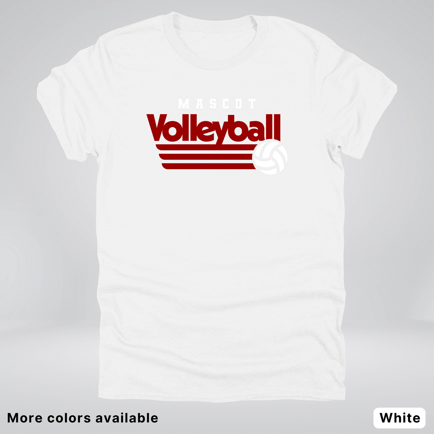 Custom Mascot - Maroon - Volleyball Design 58 - T-Shirt