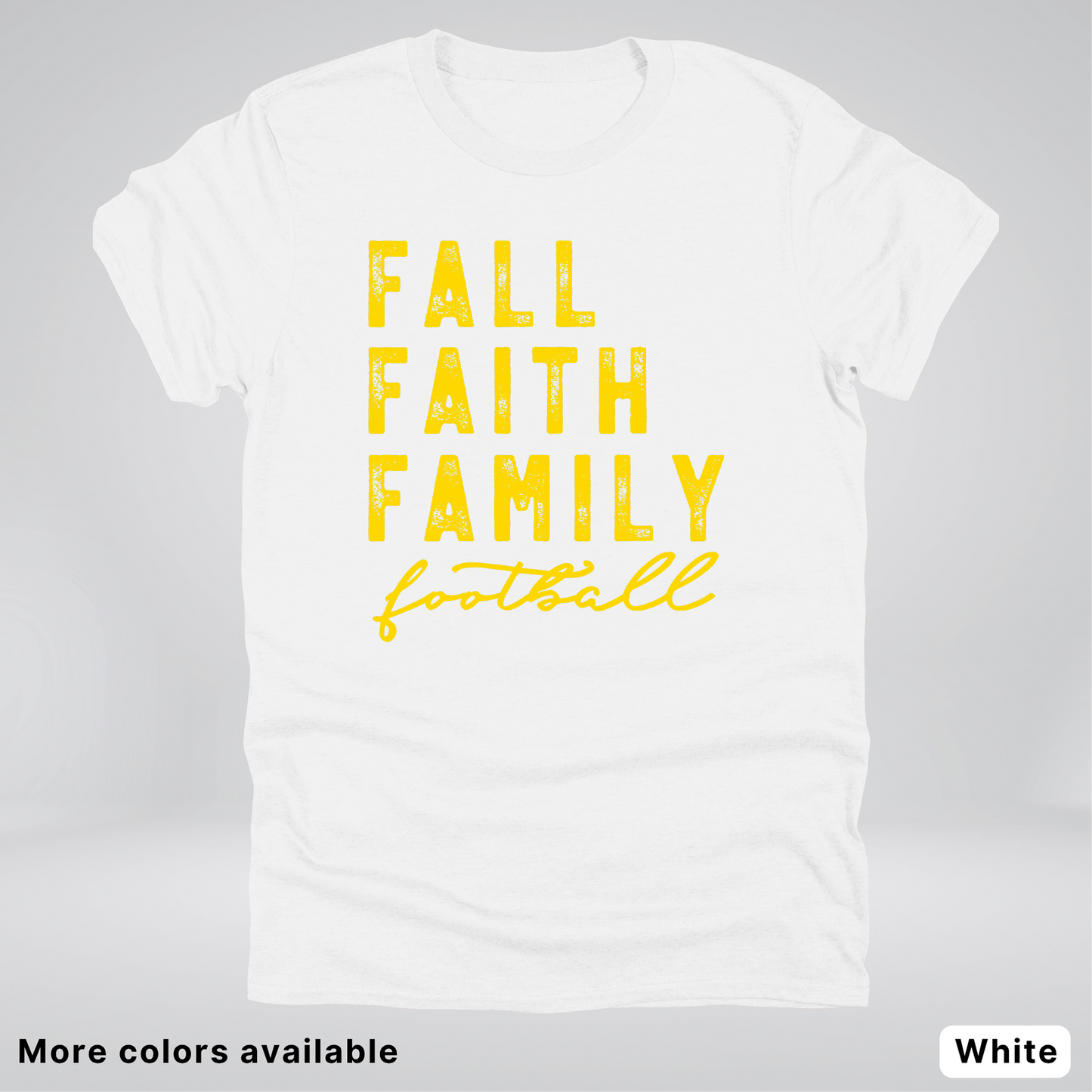 Fall Faith Family – Gold Design - Football - T-Shirt
