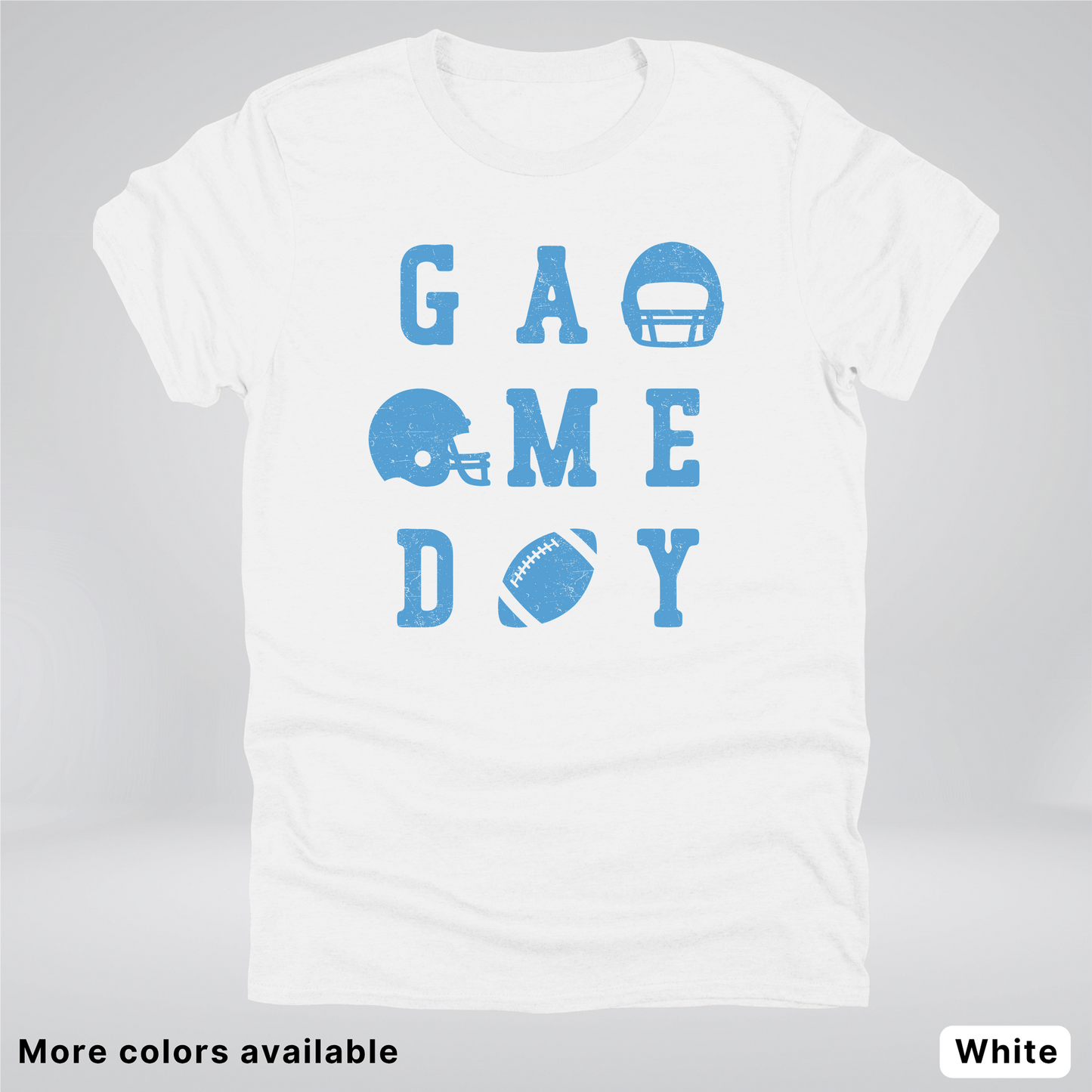 Game Day Football 3 x 3 – Light Blue Design – T-Shirt