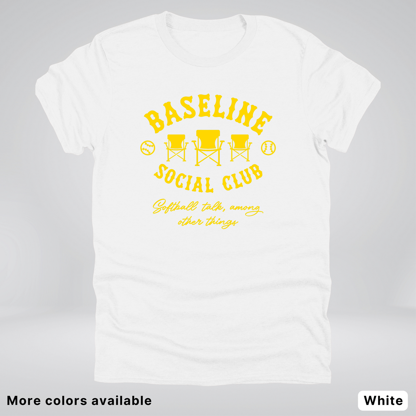 Baseline Social Club Softball – Gold Design - T-Shirt