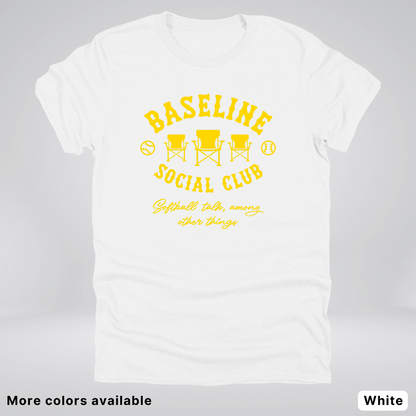 Baseline Social Club Softball – Gold Design - T-Shirt