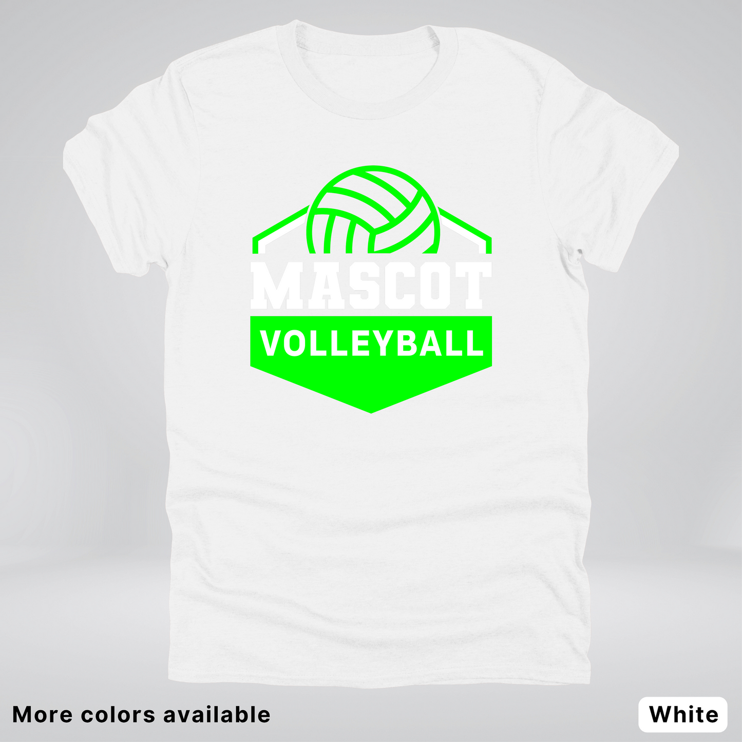 Custom Mascot - Green - Volleyball Design 71 - T-Shirt