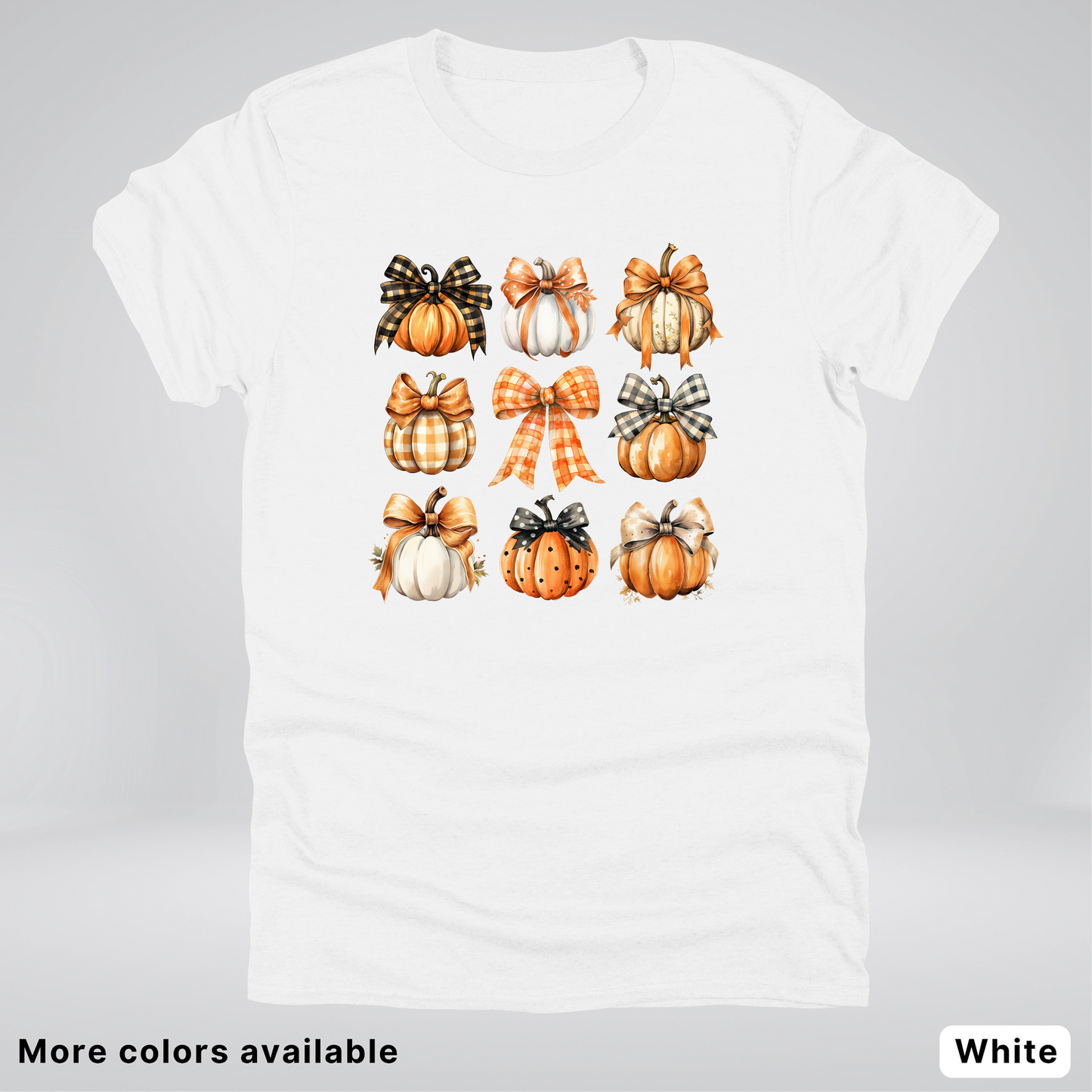 Flannel Bows & Pumpkin Coquette Fall Autumn - T-Shirt