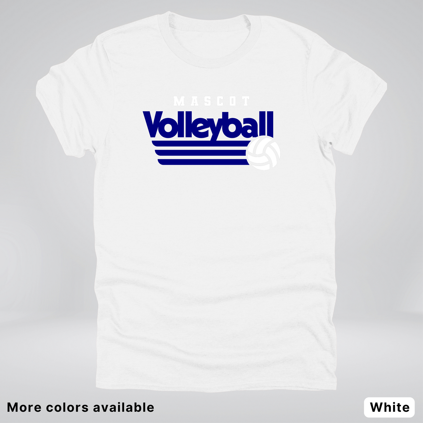 Custom Mascot - Navy - Volleyball Design 56 - T-Shirt