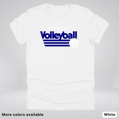 Custom Mascot - Navy - Volleyball Design 56 - T-Shirt
