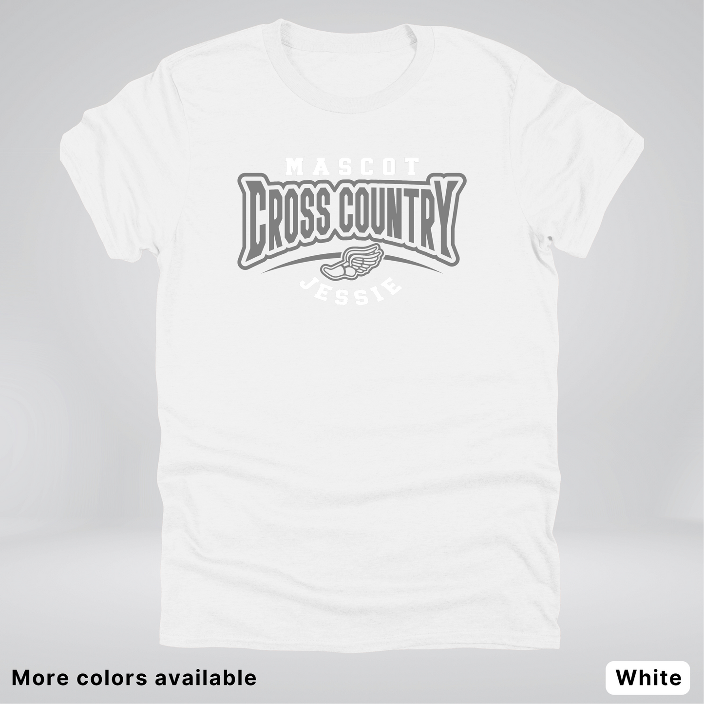 Custom Mascot & Name – Gray Design – Cross Country 04 - T-Shirt
