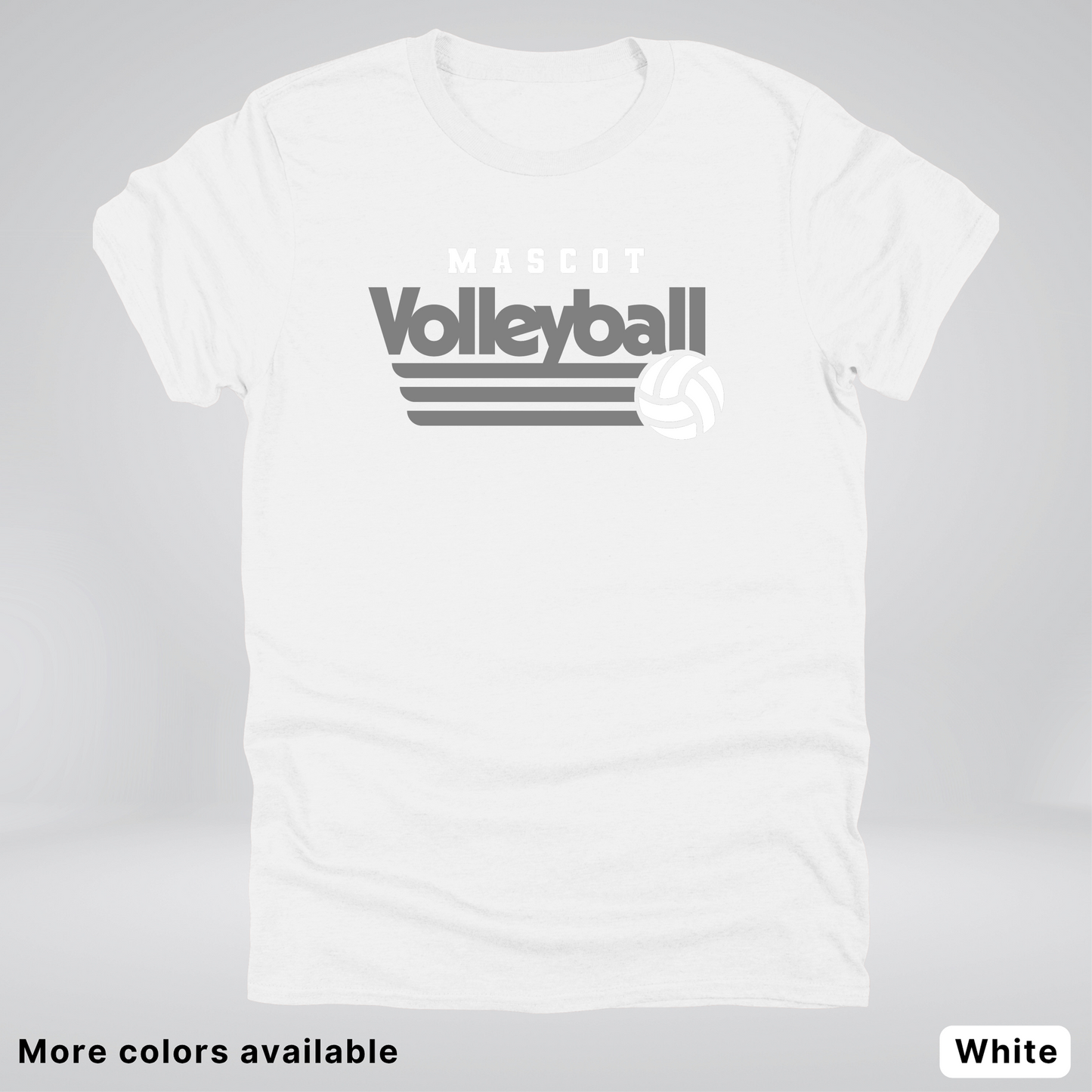 Custom Mascot - Gray - Volleyball Design 49 - T-Shirt