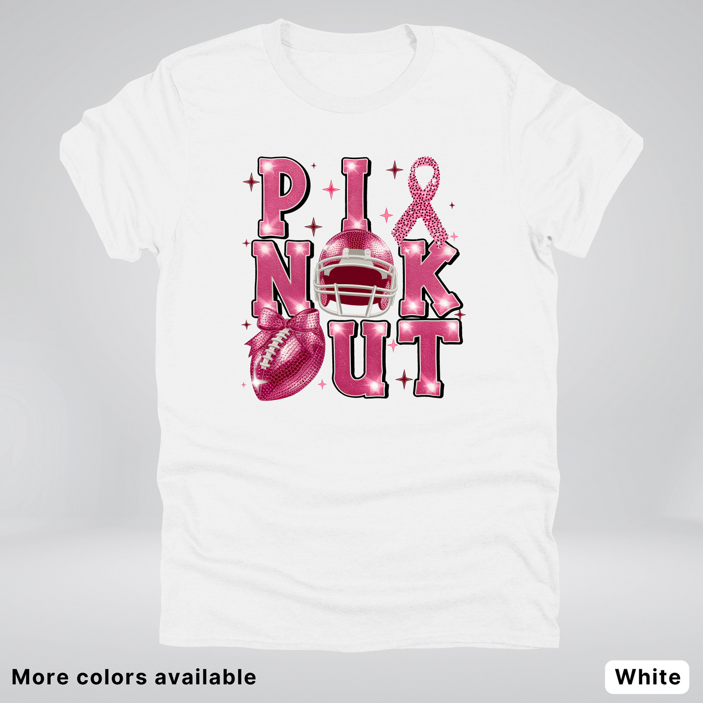 Pink Out Football Coquette Glitter Helmet 02 T-Shirt