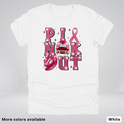 Pink Out Football Coquette Glitter Helmet 02 T-Shirt