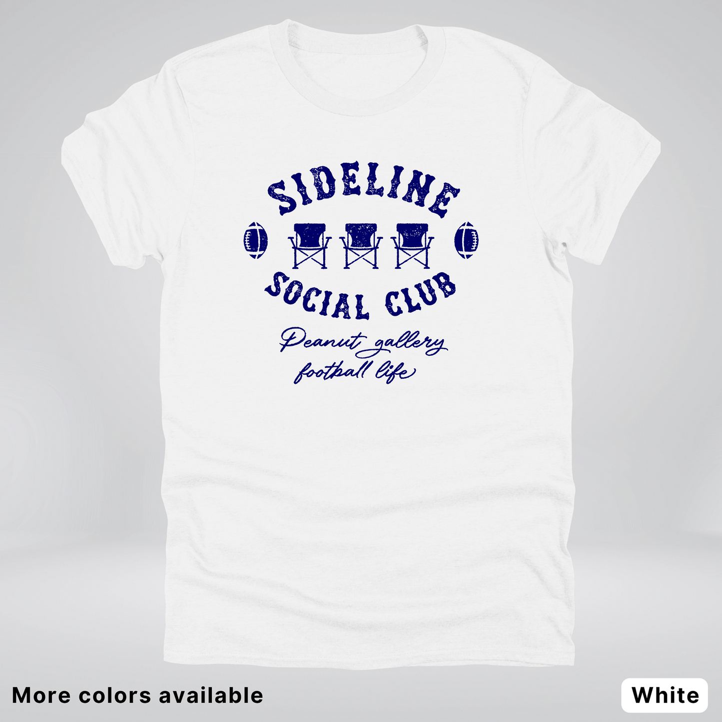 Sideline Social Club Peanut Gallery Football Life Navy Design 02 T-Shirt