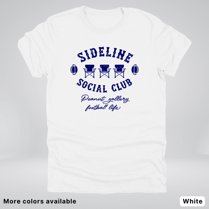 Sideline Social Club Peanut Gallery Football Life Navy Design 02 T-Shirt