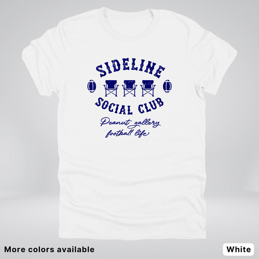 Sideline Social Club Peanut Gallery Football Life Navy Design 02 T-Shirt