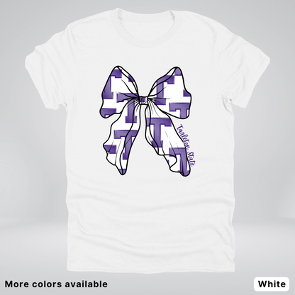 Tarleton State University Coquette Bow Football T-Shirt