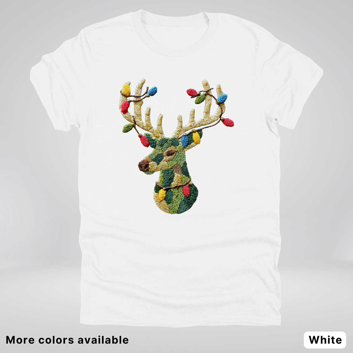 Festive Light-Up Reindeer Hook Yard Faux - T-Shirt