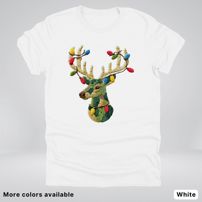 Festive Light-Up Reindeer Hook Yard Faux - T-Shirt