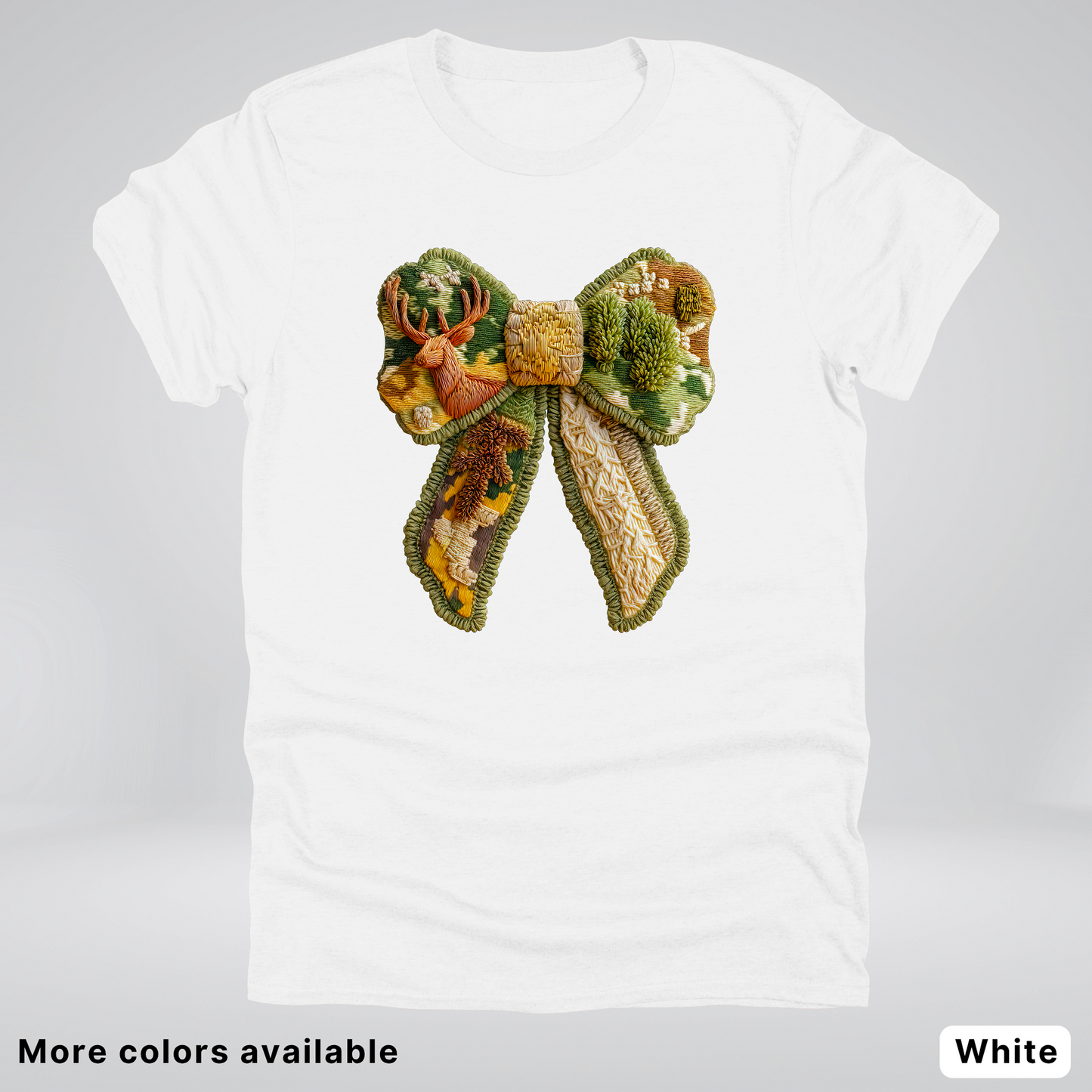 Forest Berry Bow Hook Yard Faux Look - T-Shirt