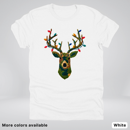 Rustic Reindeer Lights – Hook Yard Faux Texture - T-Shirt